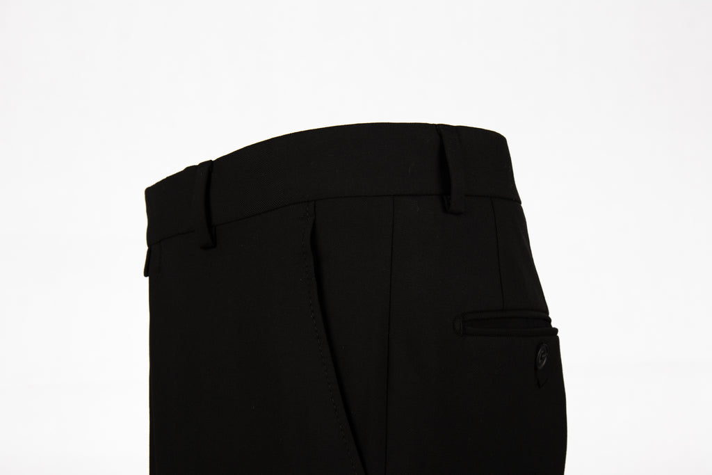 Black Slim-Fit Tailored Trousers