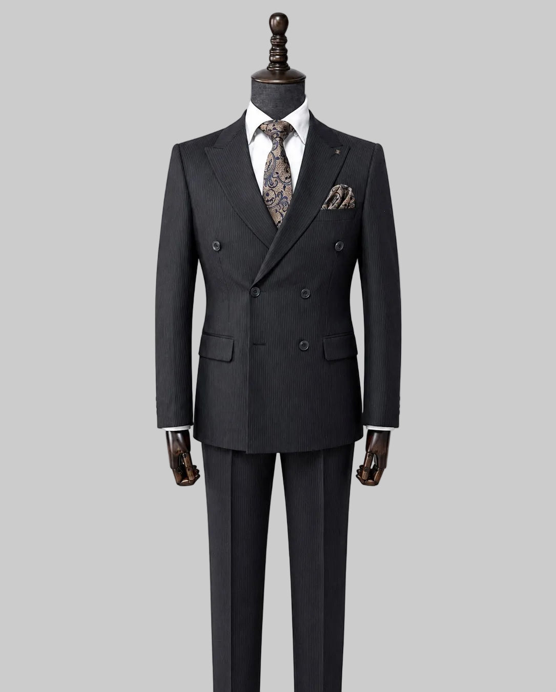 Black Double-Breasted Suit — The Monaco