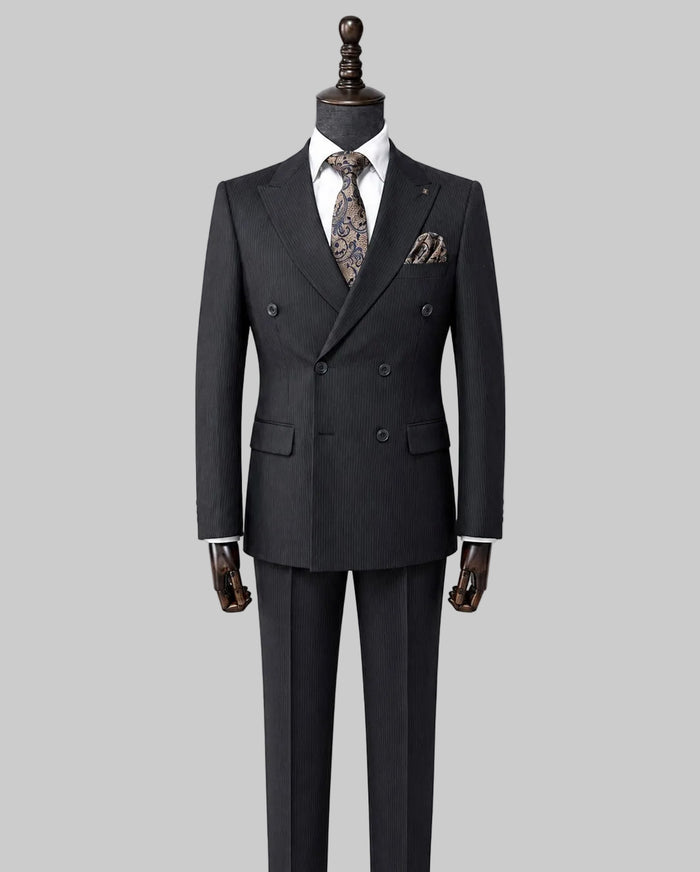 Black Double-Breasted Suit — The Monaco