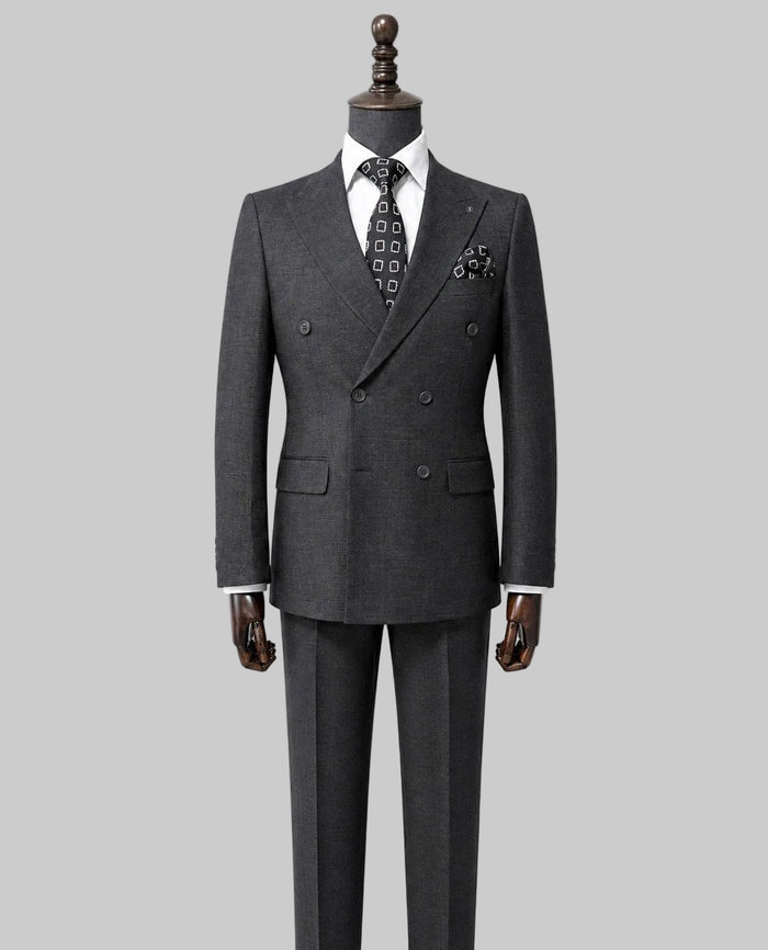 Grey Double-Breasted Suit — The Kensington