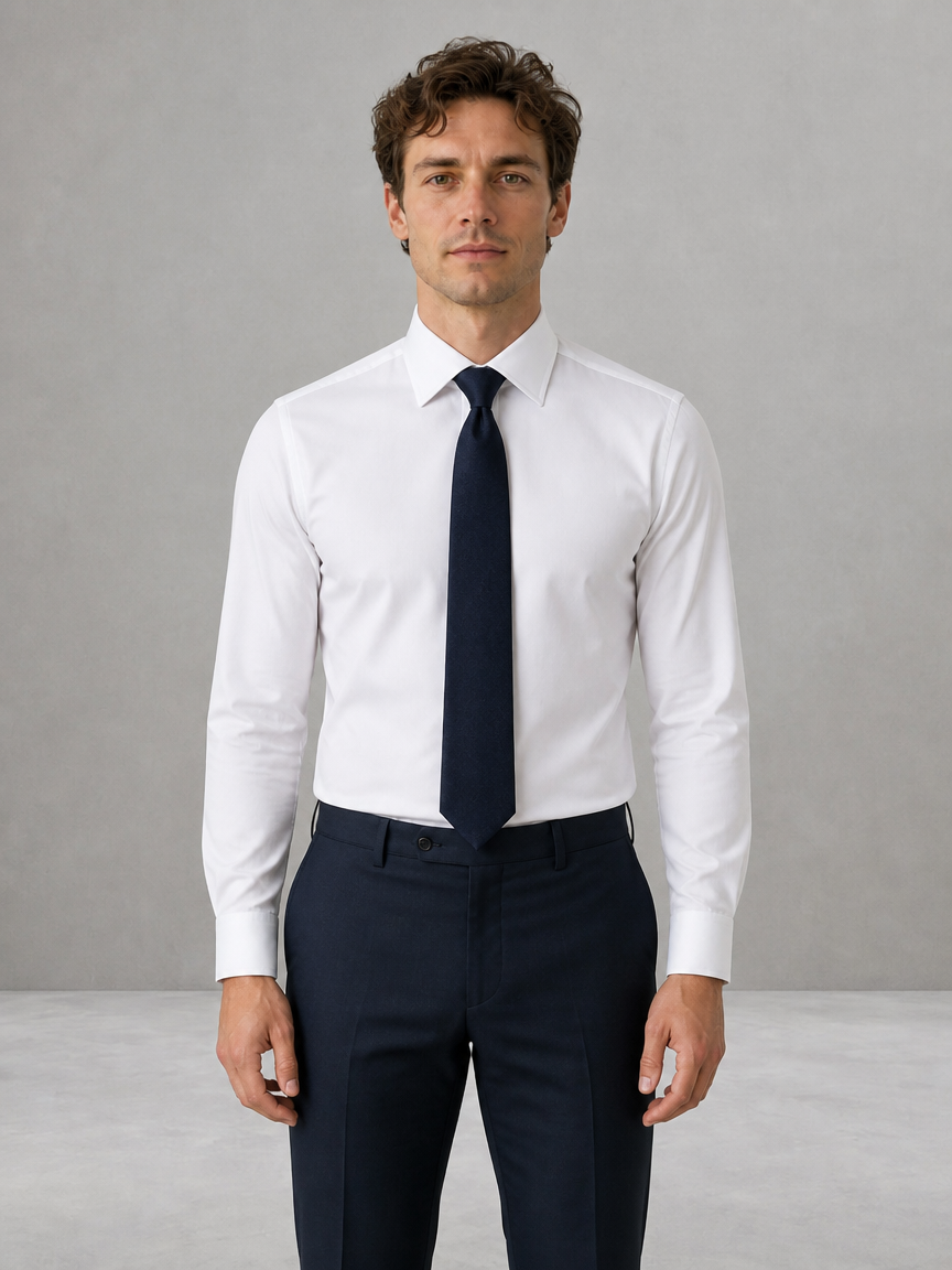 White Slim-Fit Non-Iron Dress Shirt