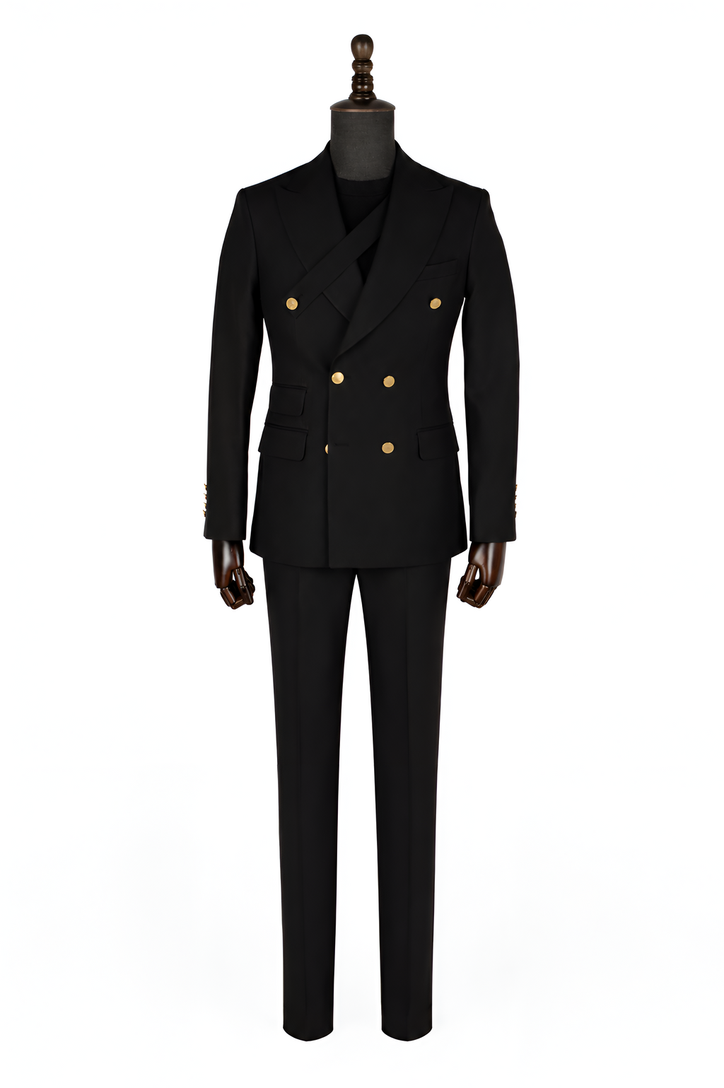 The Regent Black Double-Breasted Suit