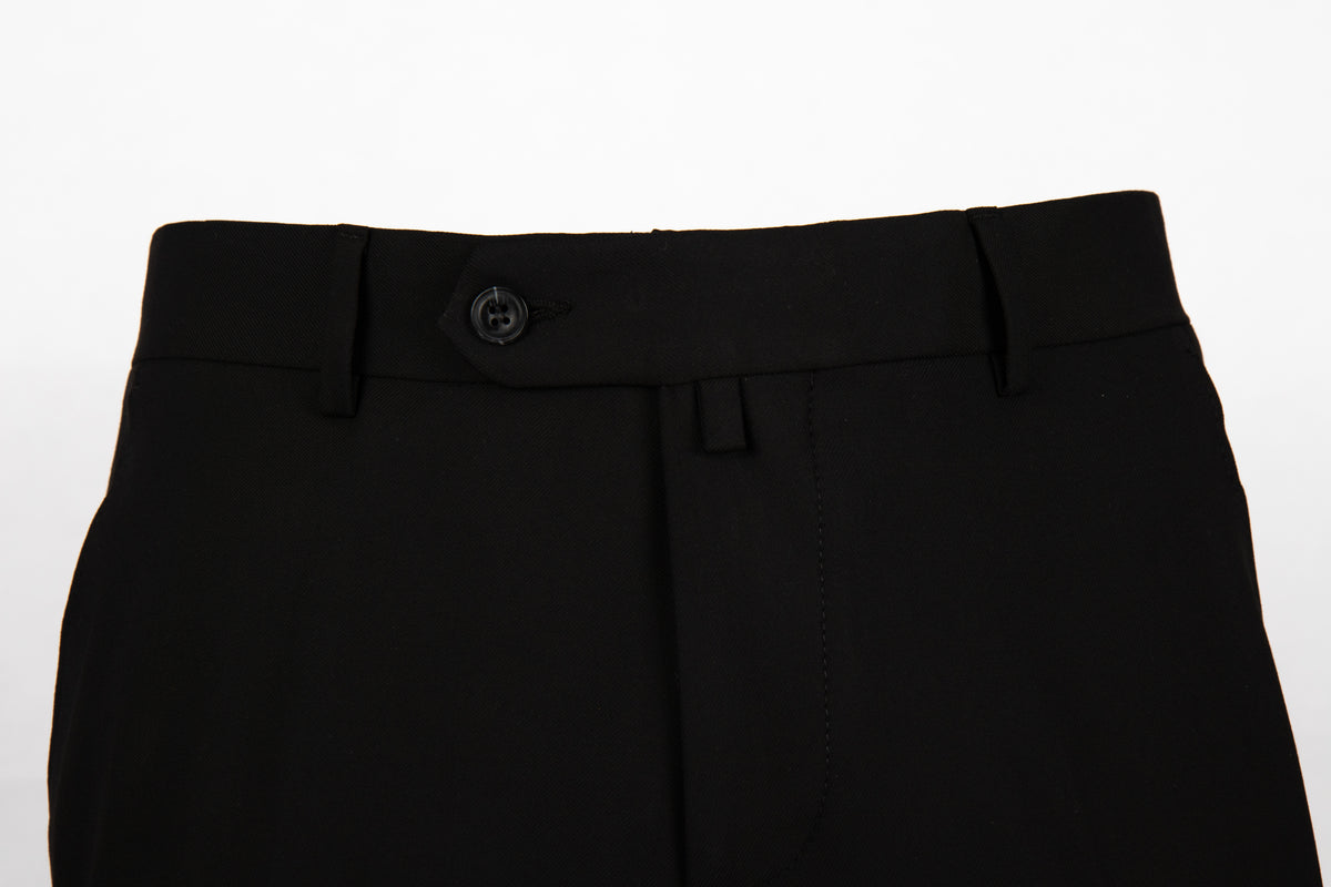 Black Slim-Fit Tailored Trousers