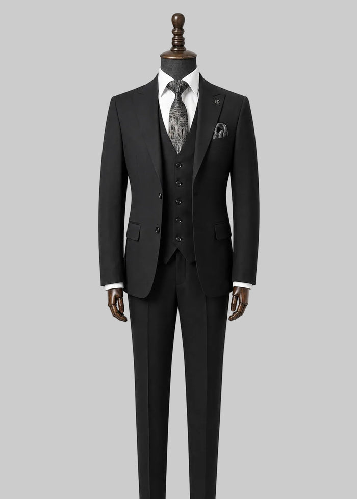 Black 3-Piece Suit — The Noir Classic