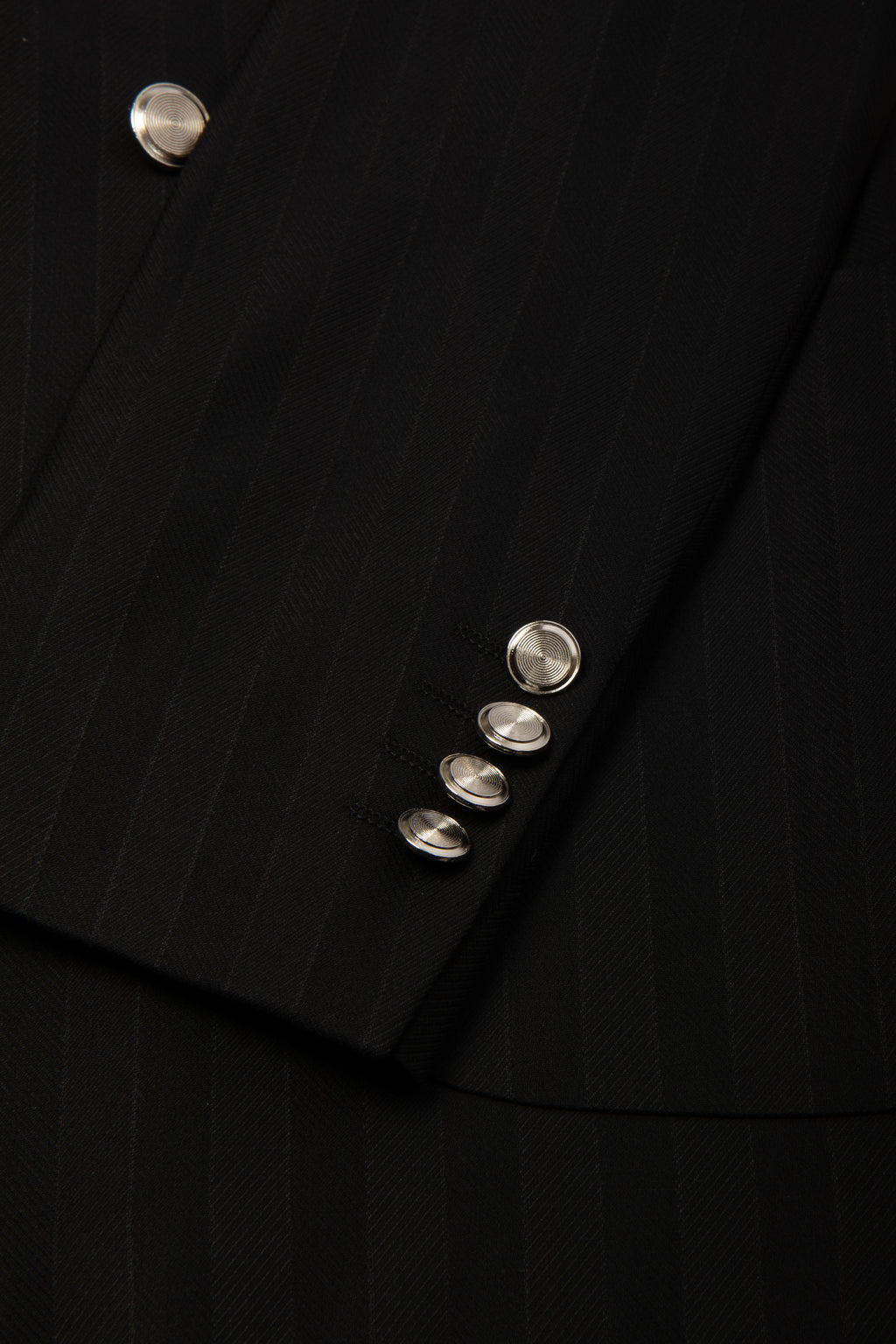 Midnight Pinstripe Double-Breasted Suit Jacket