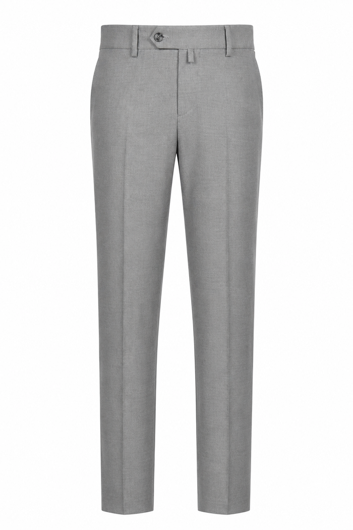 Light Grey Slim-Fit Tailored Trousers