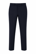 Navy Blue Slim-Fit Tailored Trousers