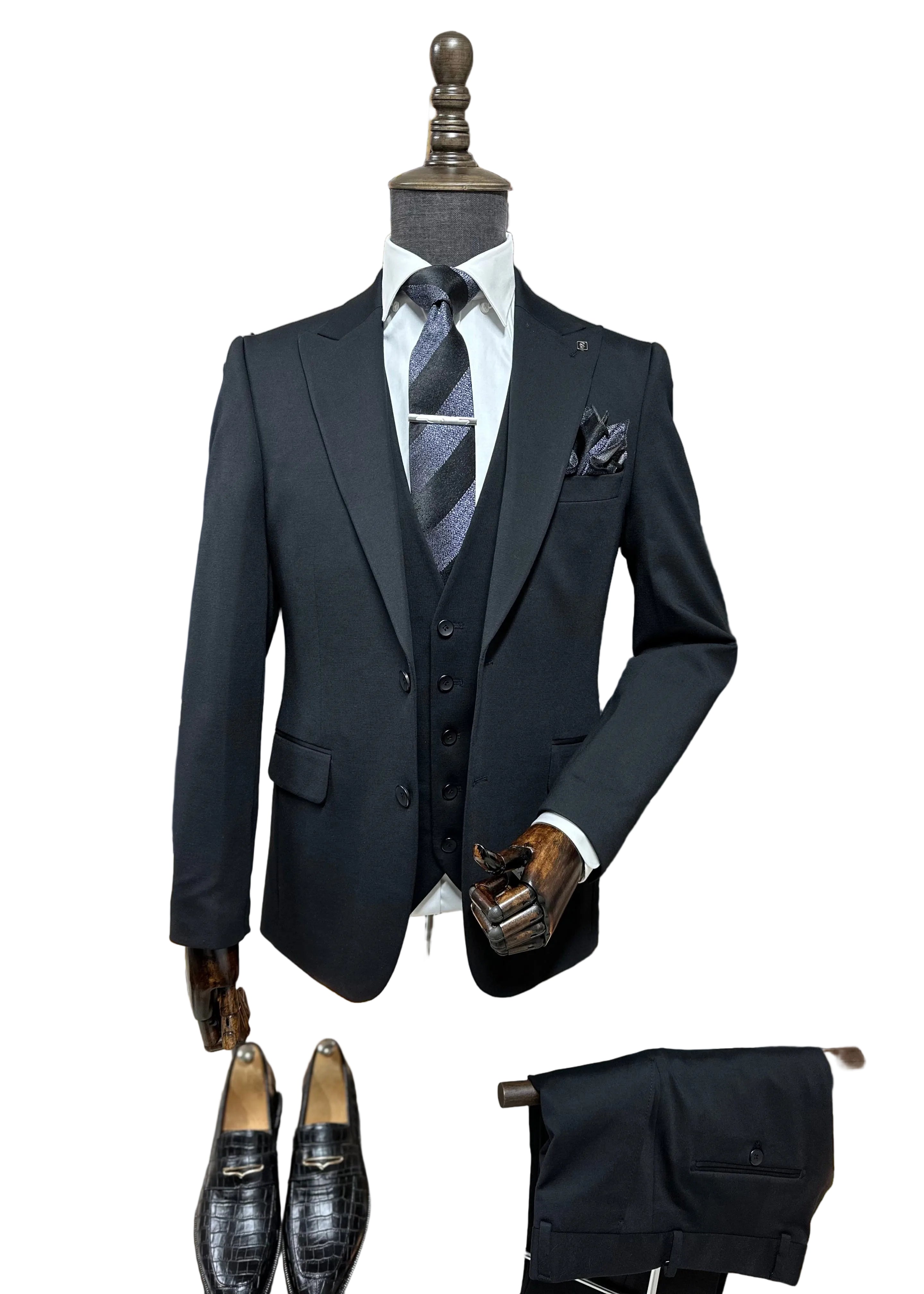 Black 3-Piece Suit — The Noir Classic
