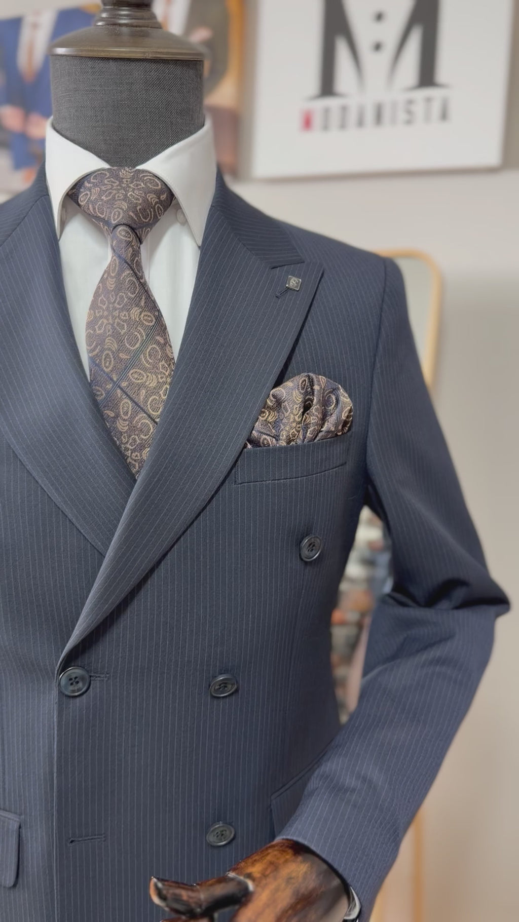 Navy Double-Breasted Suit — The Wellington